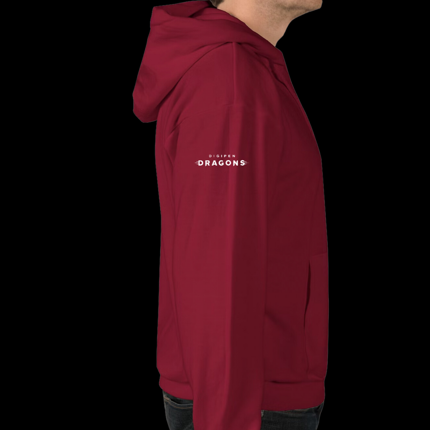 DigiPen Dragons Hoodie in DigiPen Red